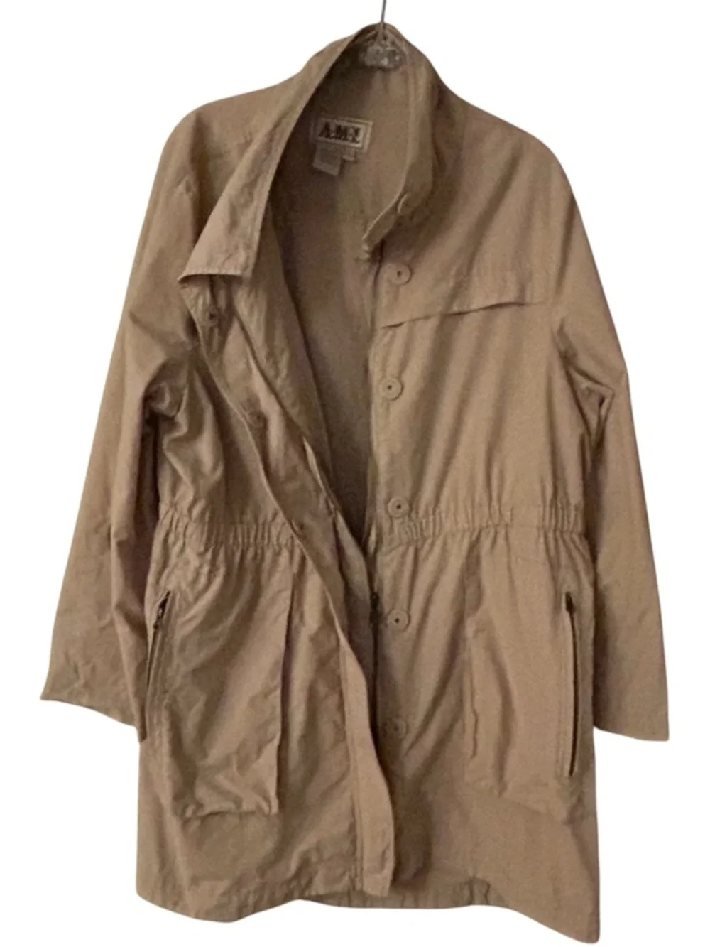 Ami Women's Tan Utility Jacket with Cinch Waist Size 1X - Picture 3 of 8